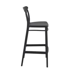 Cross Tabouret de bar moderne avec dossier en polypropylène