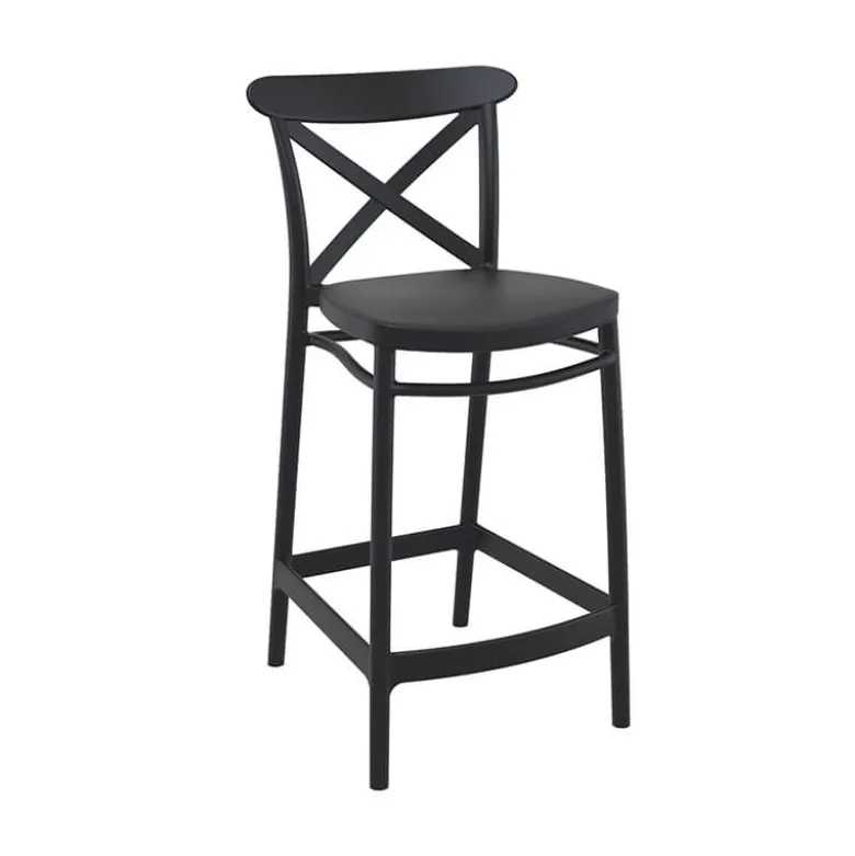 Cross Tabouret snack moderne en polypropylène avec dossier