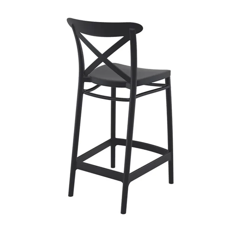 Cross Tabouret snack moderne en polypropylène avec dossier