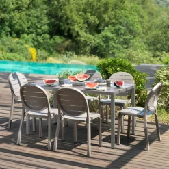 Cube Table de jardin rectangulaire réglable en hauteur fabriquée en Italie