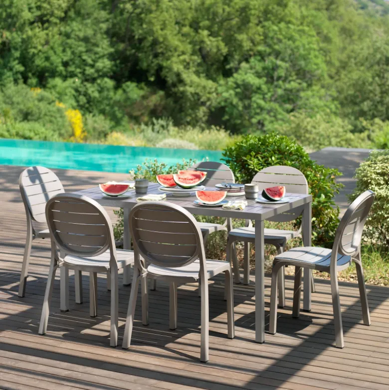 Cube Table de jardin rectangulaire réglable en hauteur fabriquée en Italie