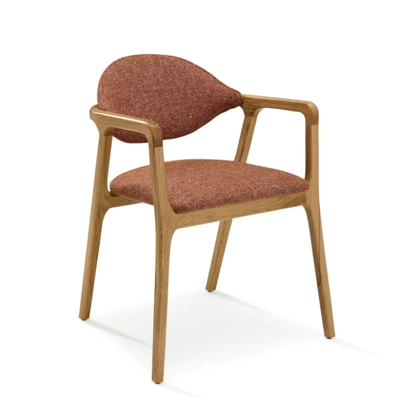 Eden Fauteuil design en bois massif et tissu