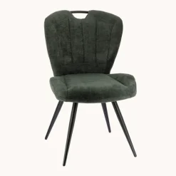 EliseChaise rembourrée pivotante en tissu avec poignée