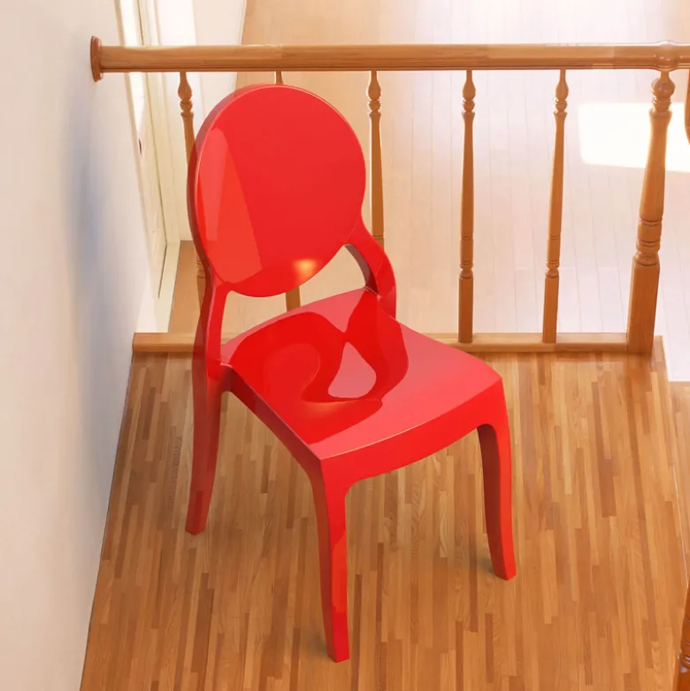 Elizabeth Chaise moderne médaillon en polycarbonate opaque