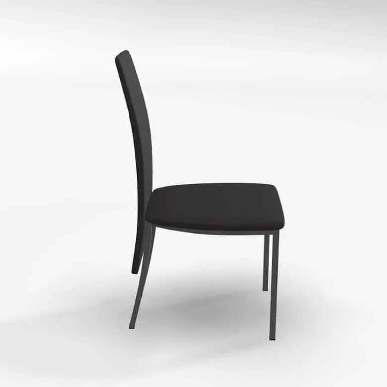 Elyn Chaise de séjour contemporaine tissu et pieds métal