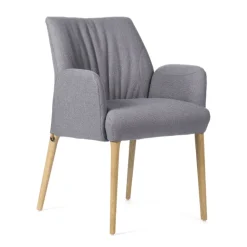 EnoraMobitec® Fauteuil cocooning en tissu et pieds en bois