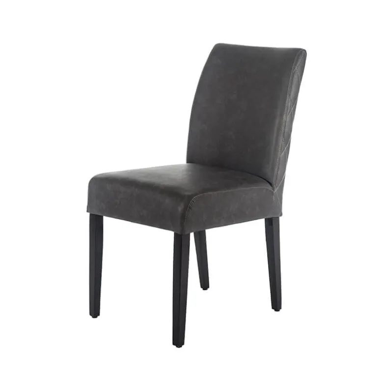Fritz diamant Chaise avec dos matelassé en synthétique et pieds en bois