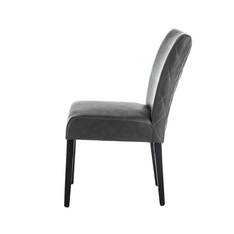 Fritz diamant Chaise avec dos matelassé en synthétique et pieds en bois
