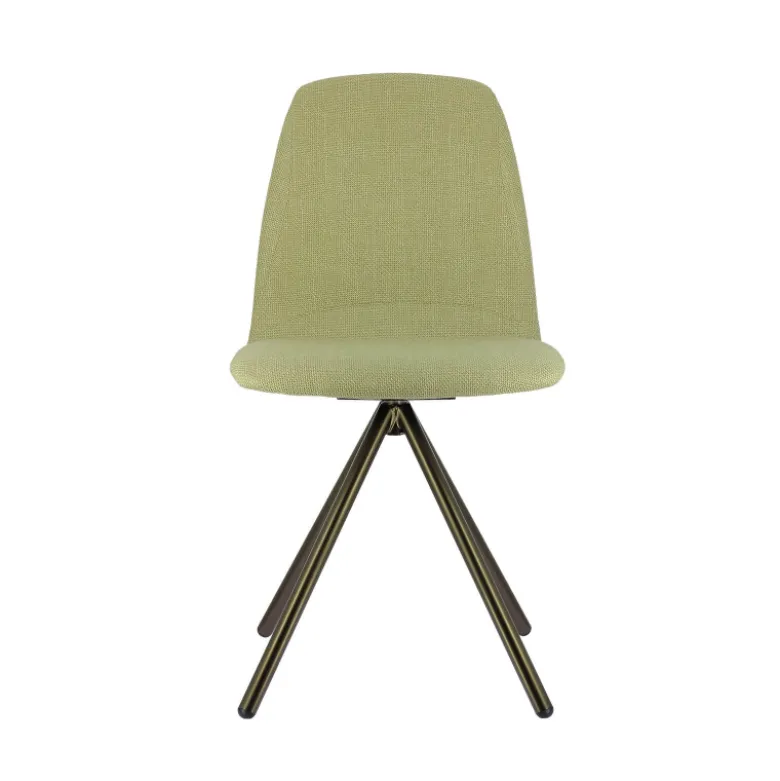 Genua Chaise moderne pivotante en tissu et pieds métal