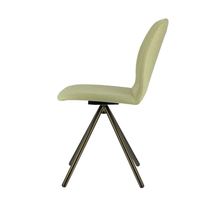 Genua Chaise moderne pivotante en tissu et pieds métal