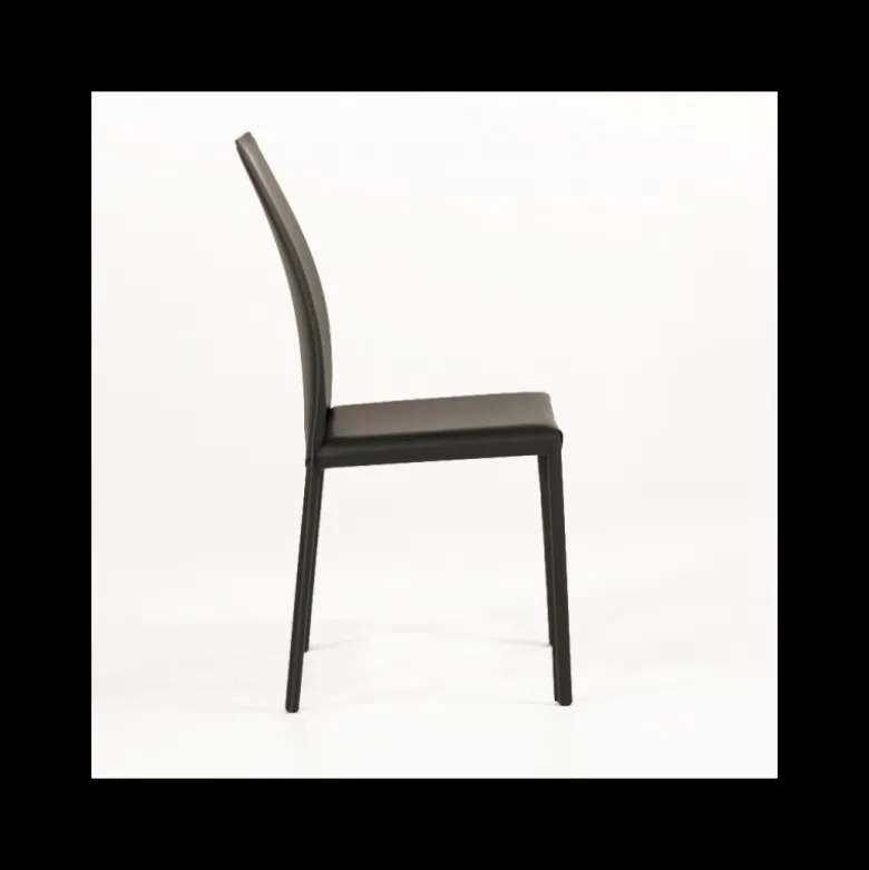 Giada Chaise de salle à manger en croûte de cuir