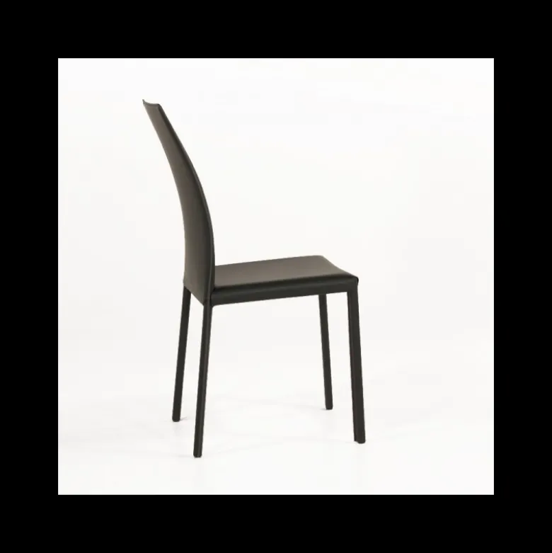 Giada Chaise de salle à manger en croûte de cuir