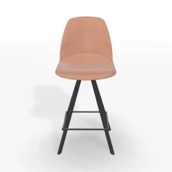 Girona Tabouret pivotant avec dossier hauteur snack en tissu
