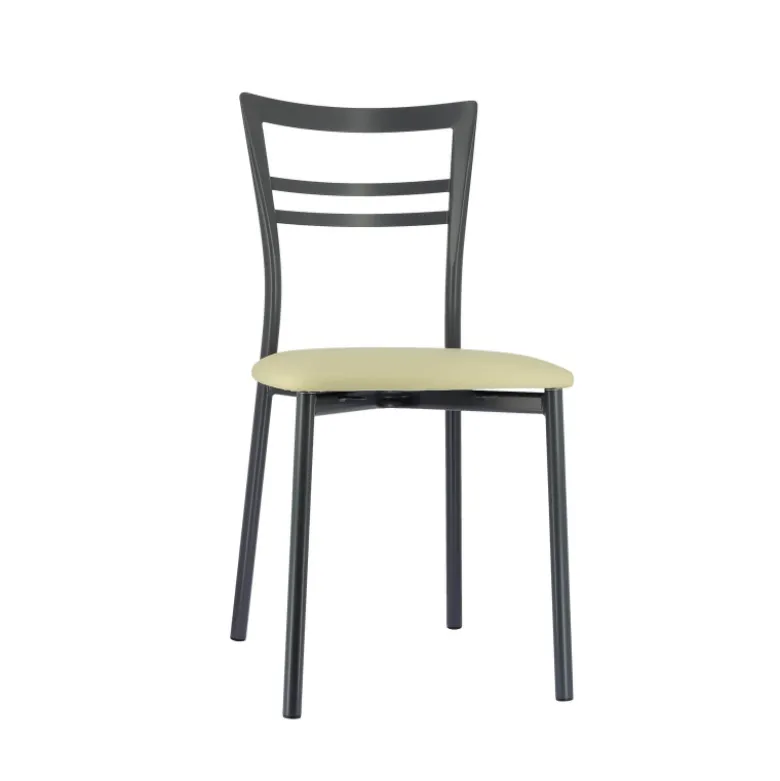 Go 1419 Chaise de cuisine rembourrée en synthétique et métal