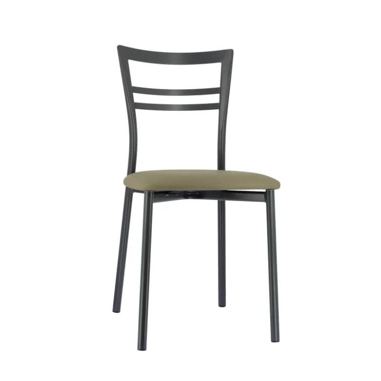 Go 1419 Chaise de cuisine rembourrée en synthétique et métal