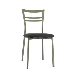 Go 1419 Chaise de cuisine rembourrée en synthétique et métal