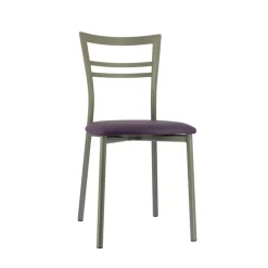 Go 1419 Chaise de cuisine rembourrée en synthétique et métal