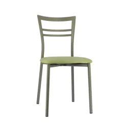 Go 1419 Chaise de cuisine rembourrée en synthétique et métal