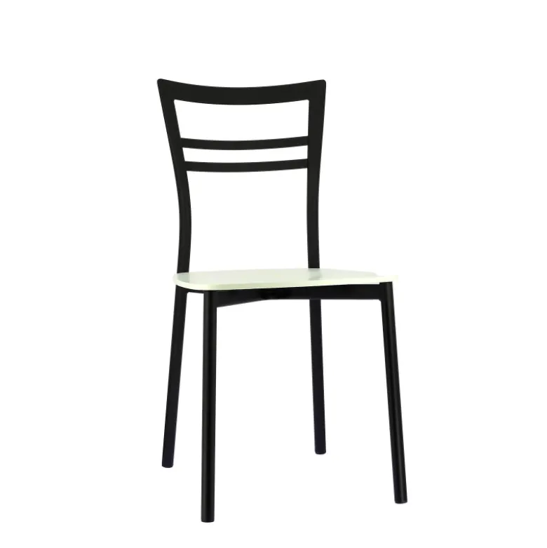 Go Connubia® Chaise contemporaine en métal et assise multiplis bois