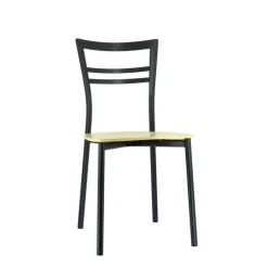 Go Connubia® Chaise contemporaine en métal et assise multiplis bois