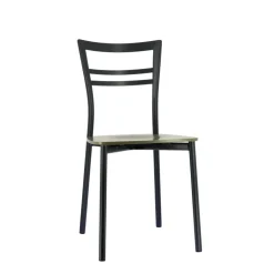 Go Connubia® Chaise contemporaine en métal et assise multiplis bois