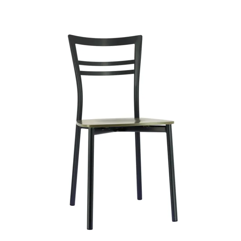 Go Connubia® Chaise contemporaine en métal et assise multiplis bois