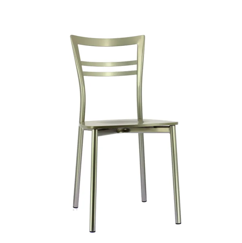 Go Connubia® Chaise contemporaine en métal et assise multiplis bois