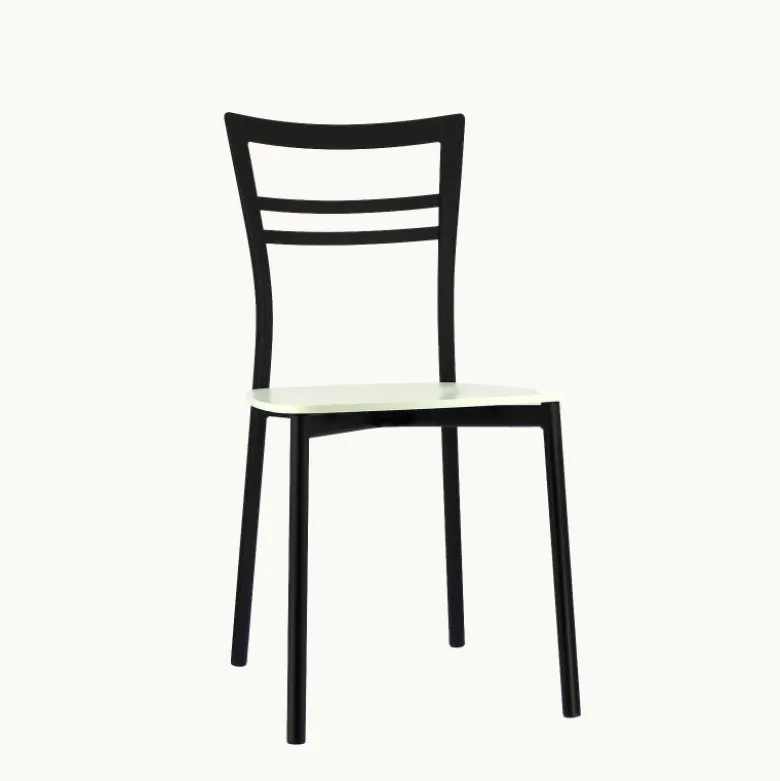 Go Connubia® Chaise contemporaine en métal et assise multiplis bois