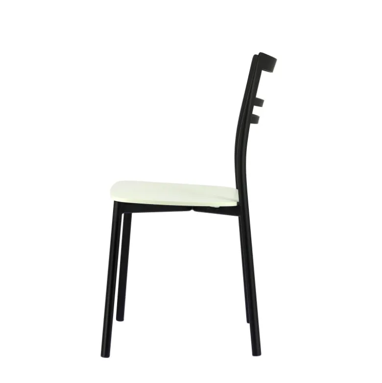 Go Connubia® Chaise contemporaine en métal et assise multiplis bois