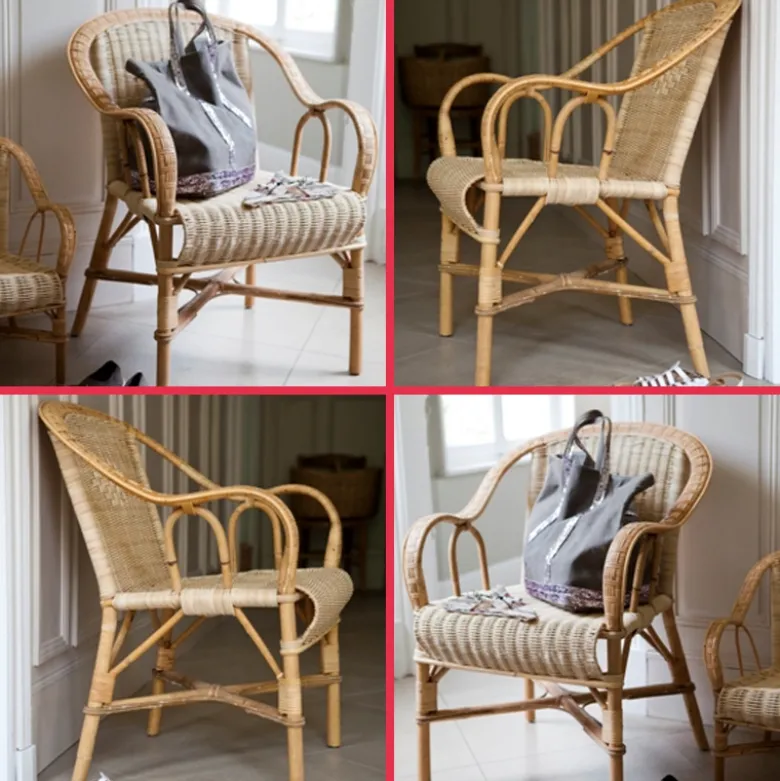 Grand père MarcelFauteuil en rotin vintage