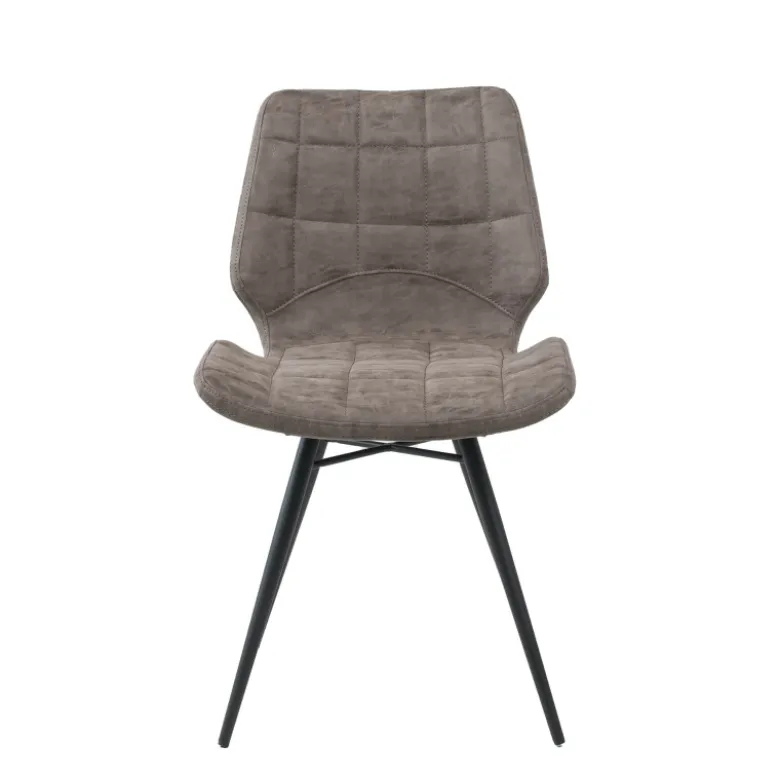 IberisChaise design rembourrée inspiration vintage avec pieds en métal noir