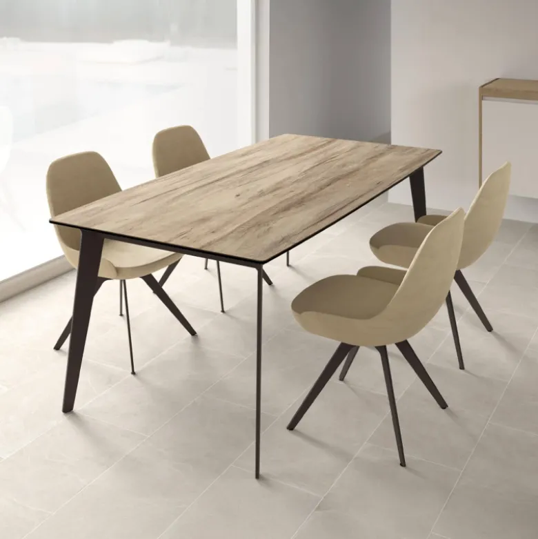 Infiné Table de salle à manger en céramique extensible