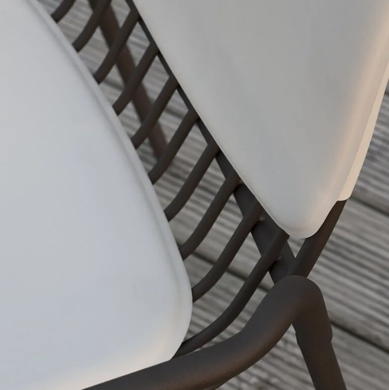 Jasmine Fauteuil de jardin design empilable en métal
