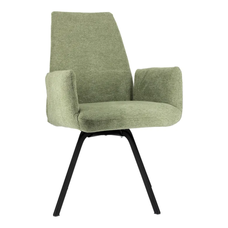 Jules Fauteuilconfortable en tissu avec dossier inclinable et pieds en métal