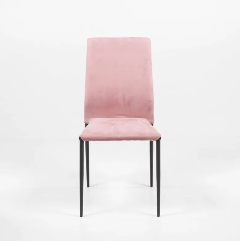 Kendra Ingenia by Bontempi® Chaise moderne en tissu aspect nubuck et métal