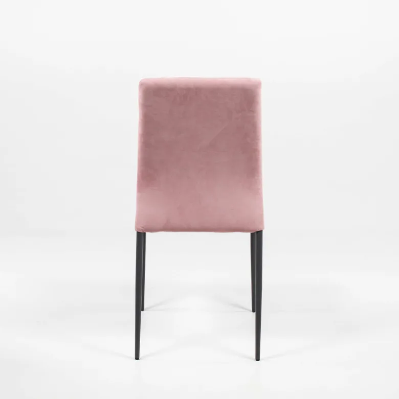 Kendra Ingenia by Bontempi® Chaise moderne en tissu aspect nubuck et métal