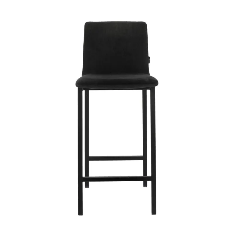 Koko Mobliberica® Tabouret snack en tissu dossier bas avec pieds en métal