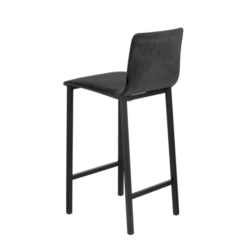 Koko Mobliberica® Tabouret snack en tissu dossier bas avec pieds en métal