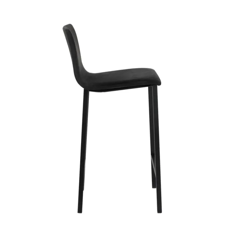 Koko Mobliberica® Tabouret snack en tissu dossier bas avec pieds en métal