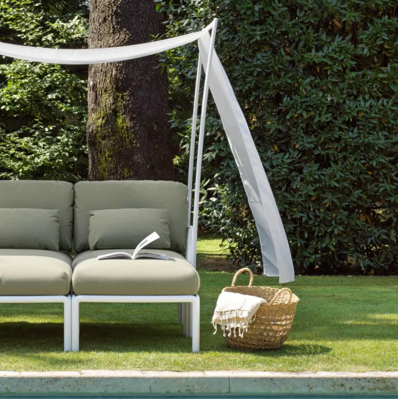 Komodo ombra 2 Canapé de jardin 2 places avec voile d'ombrage fabriqué en Italie