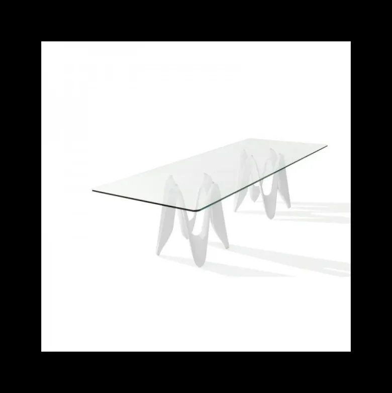 Lambda Sovet® Table de salle à manger design en verre 320 x 120 cm