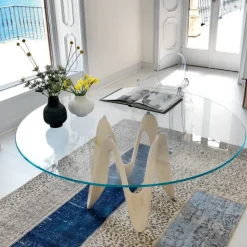 Lambda Sovet® Table ronde design en verre