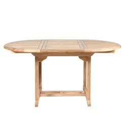 LandryTable de jardin ovale en teck extensible