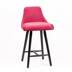 Lars diamant Tabouret snack matelassé en tissu et pieds en bois