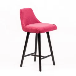 Lars diamant Tabouret snack matelassé en tissu et pieds en bois