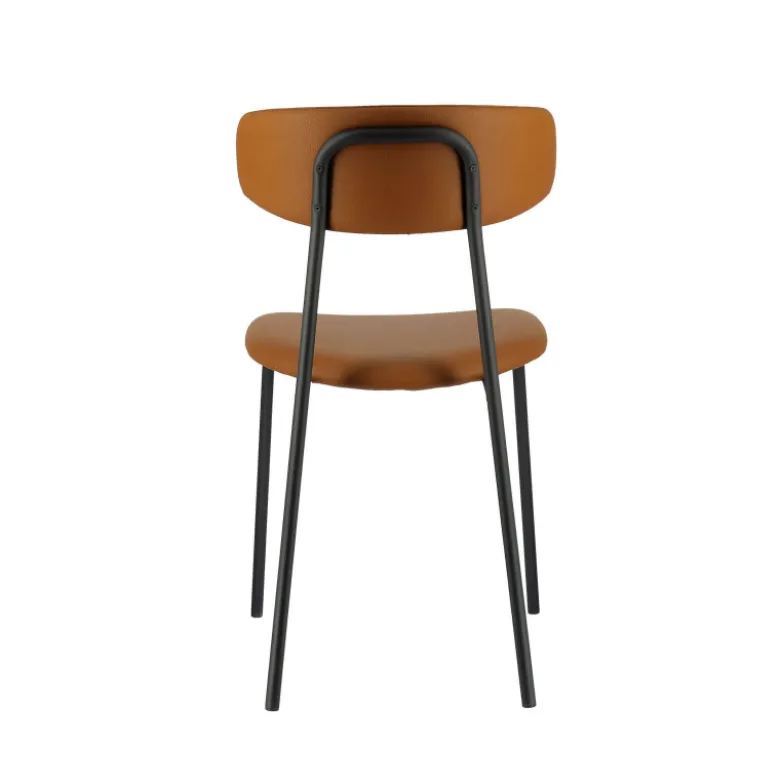 Lazio Chaise belge style rétro en simili avec pieds en métal