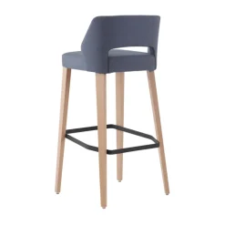 Lena Mobitec ® Tabouret de bar en tissu avec dossier bas et pieds en bois