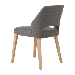 Lena Mobitec® Chaise ajourée en tissu et pieds bois style moderne
