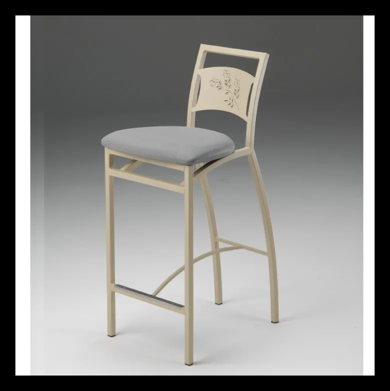 Liane Carrier® Tabouret snack en synthétique et métal dossier motif style industriel