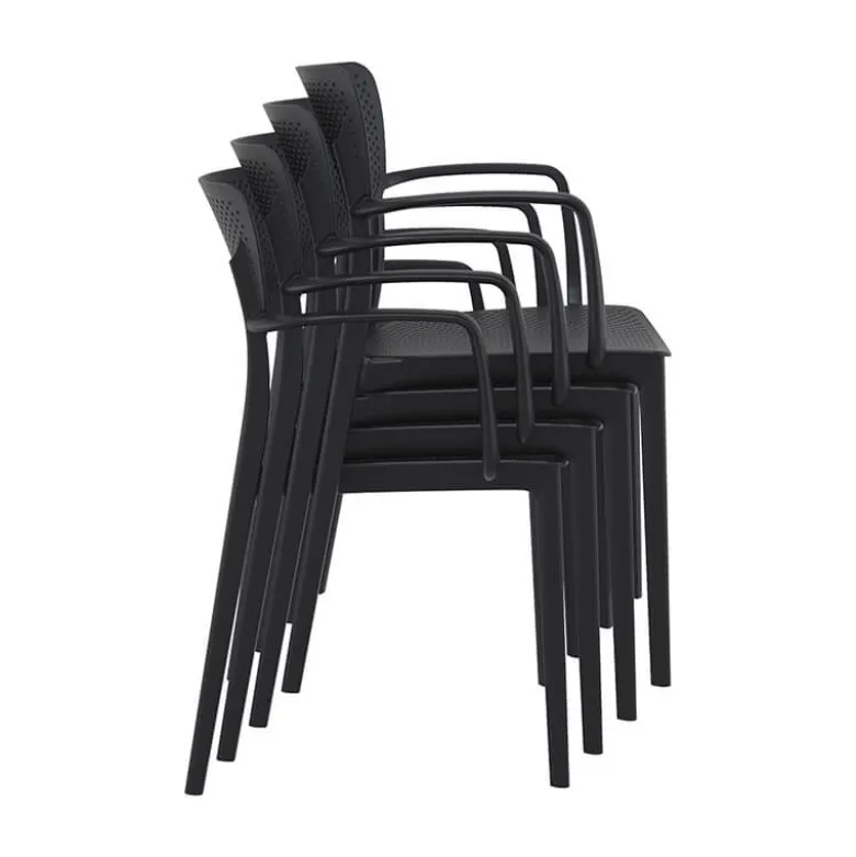 Loft Chaise de jardin micro perforée avec accoudoirs